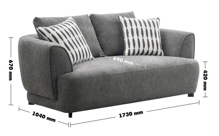 Modern mixed weave fabric 2 seater sofa oble in still life.