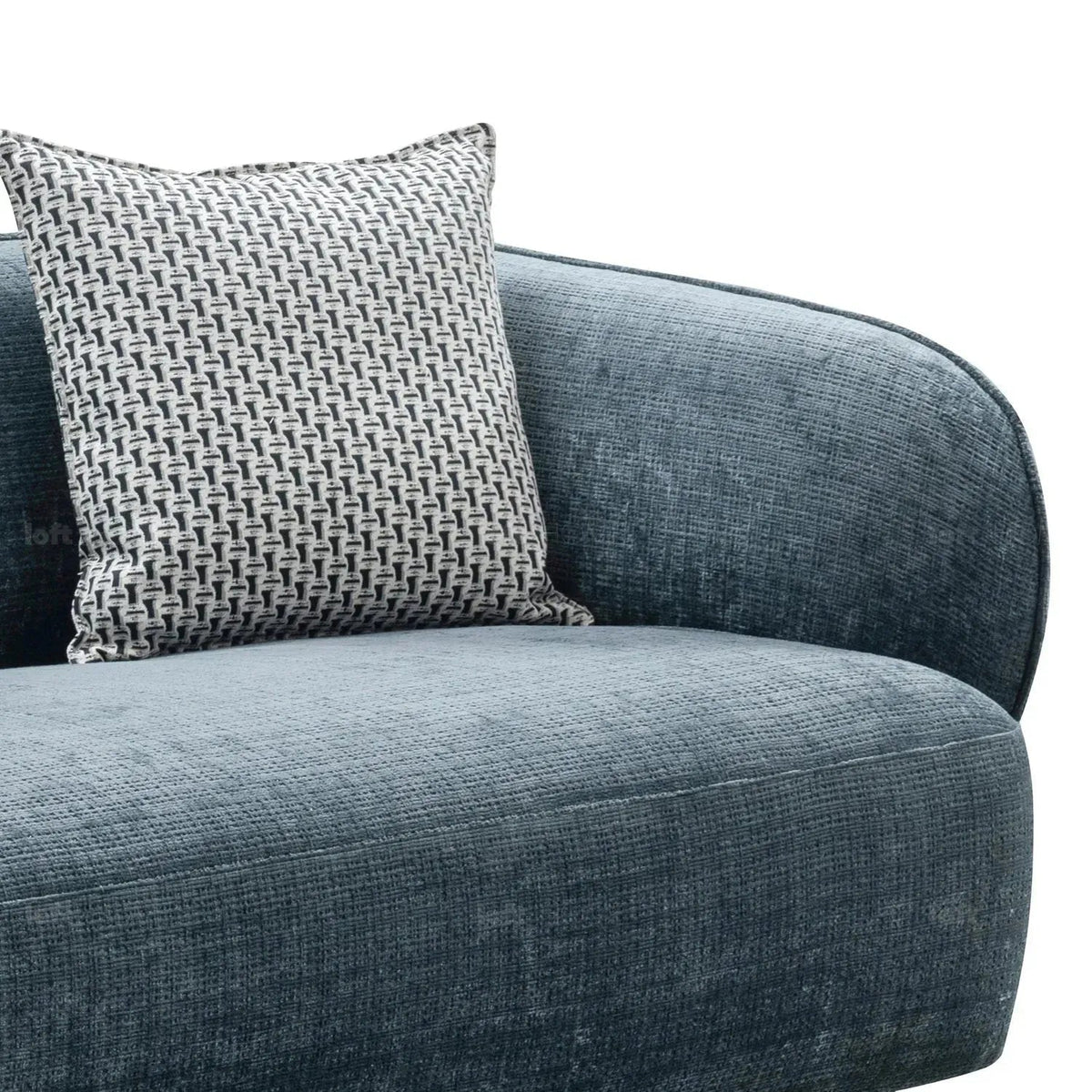 Modern mixed weave fabric 3 seater sofa nep in details.