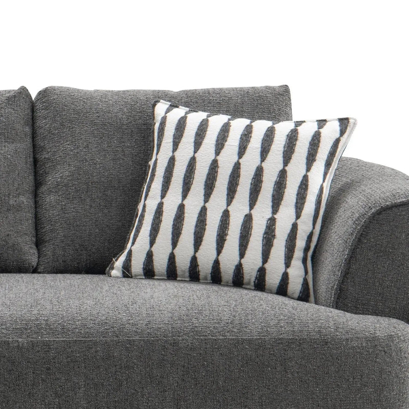 Modern mixed weave fabric 3 seater sofa oble in real life style.