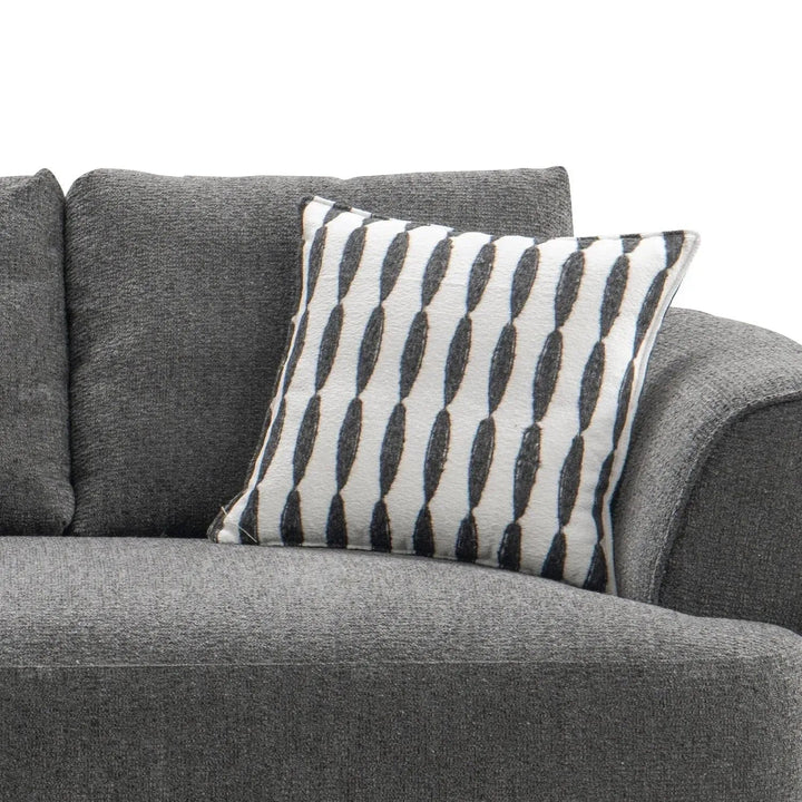 Modern mixed weave fabric 3 seater sofa oble in real life style.