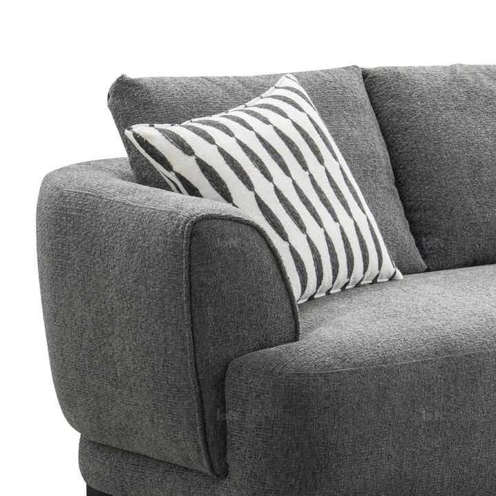 Modern mixed weave fabric 3 seater sofa oble in details.