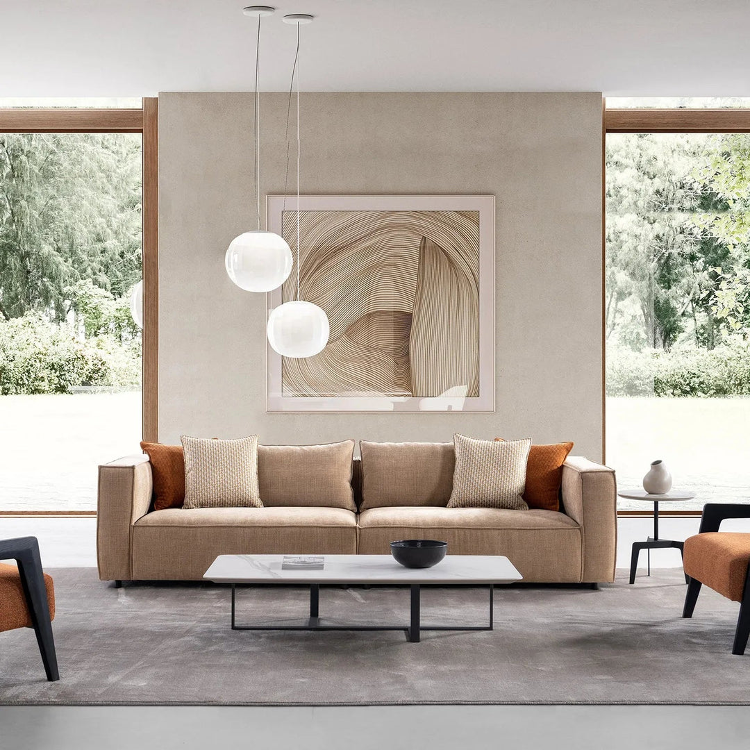 Minimalist Mixed Weave Fabric 4 Seater Sofa CYUS