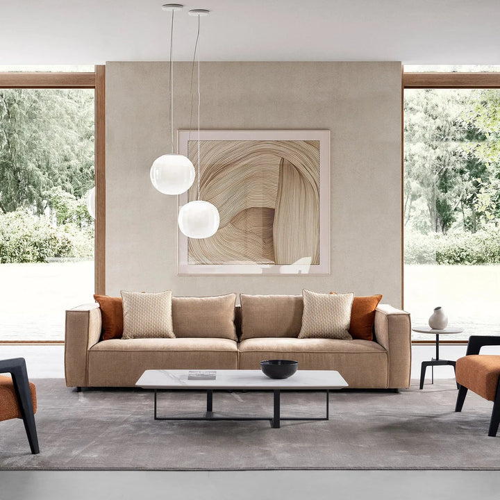 Minimalist Mixed Weave Fabric 4 Seater Sofa CYUS