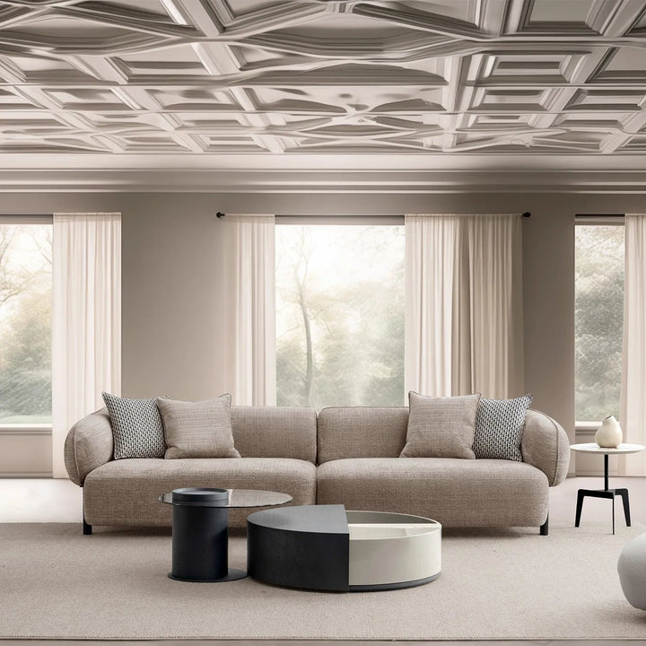 Modern Mixed Weave Fabric 4 Seater Sofa ENSE