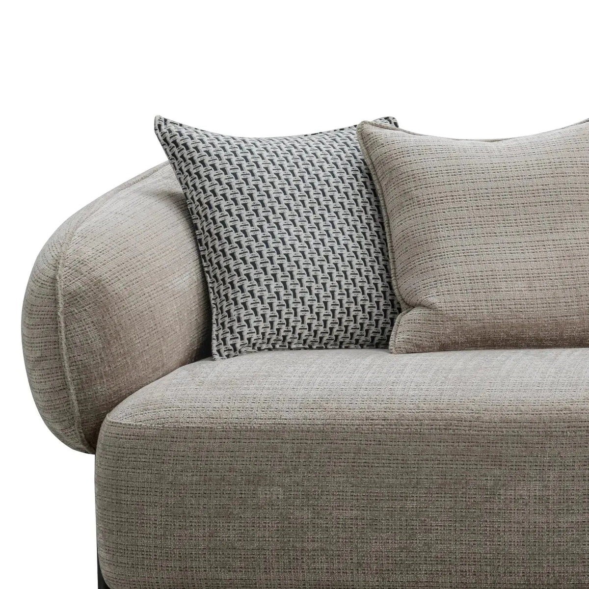 Modern mixed weave fabric 4 seater sofa ense in real life style.