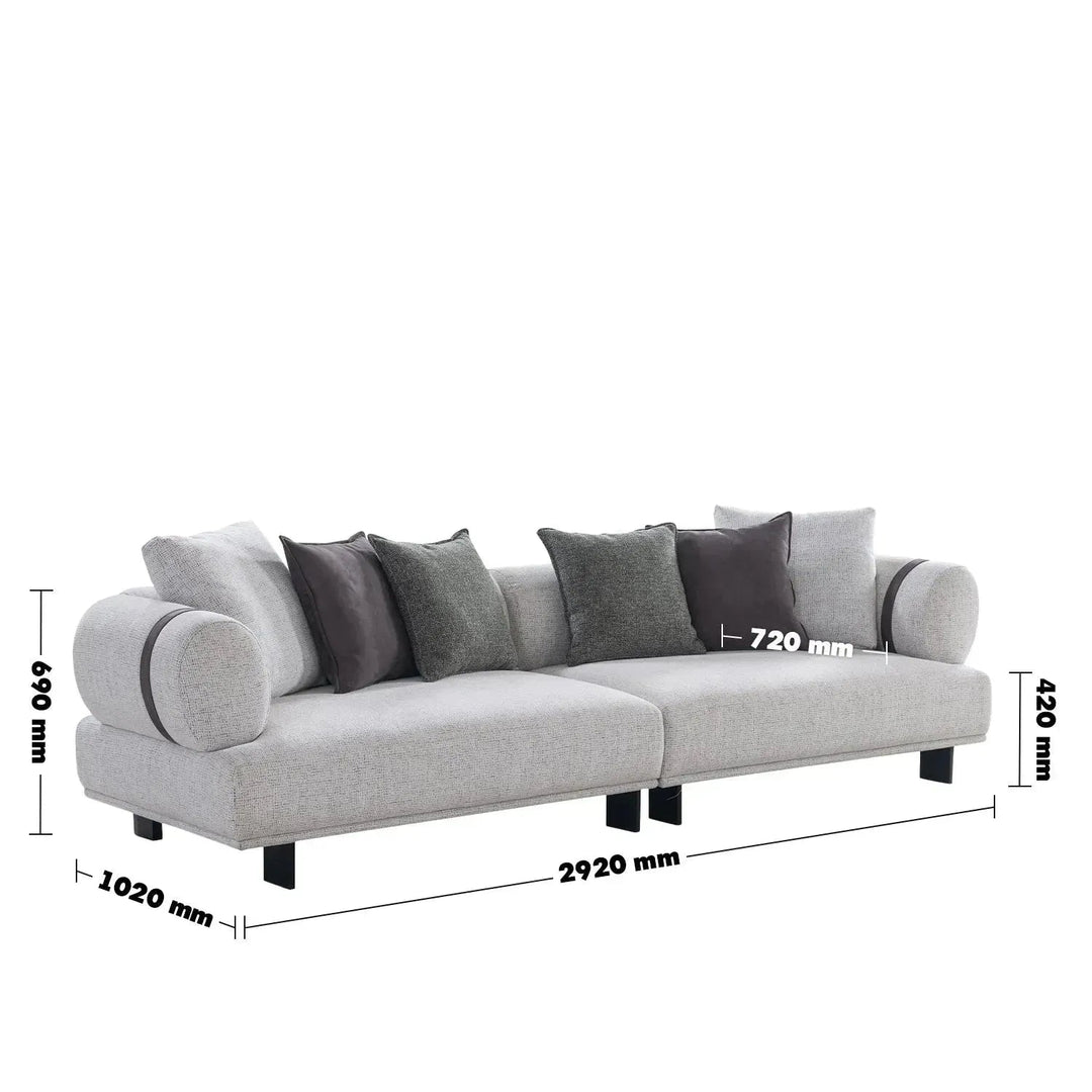Modern mixed weave fabric 4 seater sofa divan size charts.