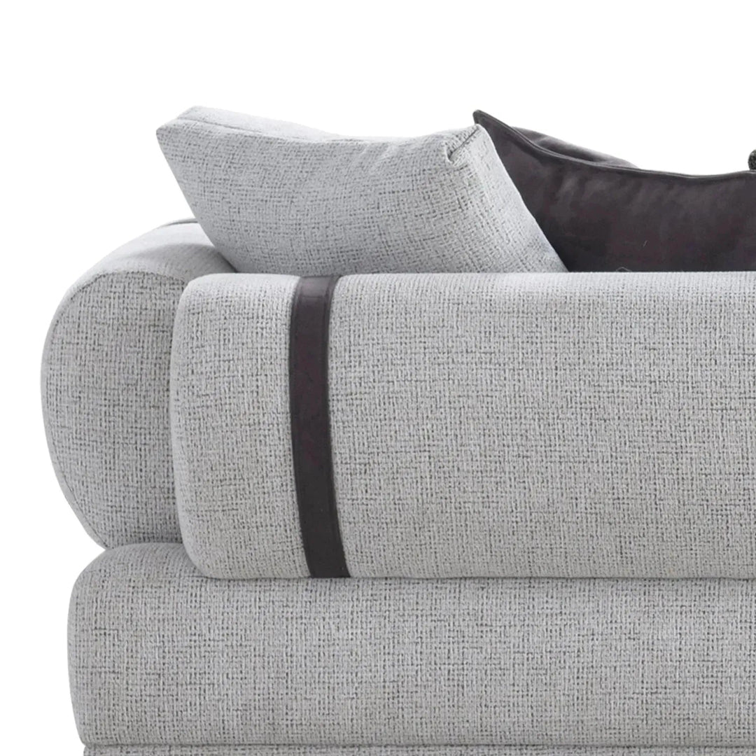 Modern mixed weave fabric 4 seater sofa divan color swatches.