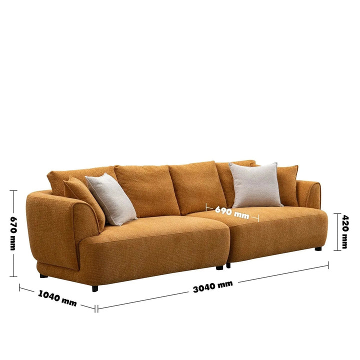 Modern Mixed Weave Fabric 4 Seater Sofa ELEGANT
