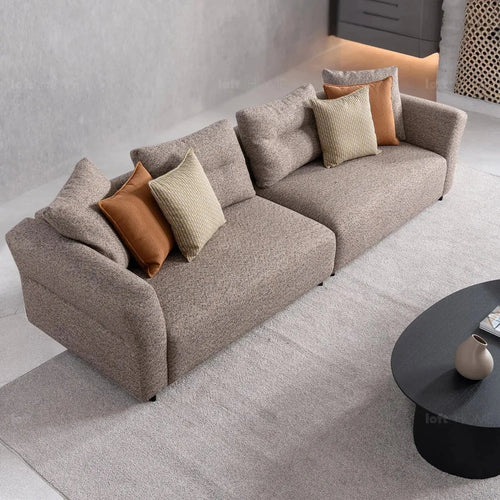Minimalist Mixed Weave Fabric 4 Seater Sofa GLIDER Good to Know Preview-1