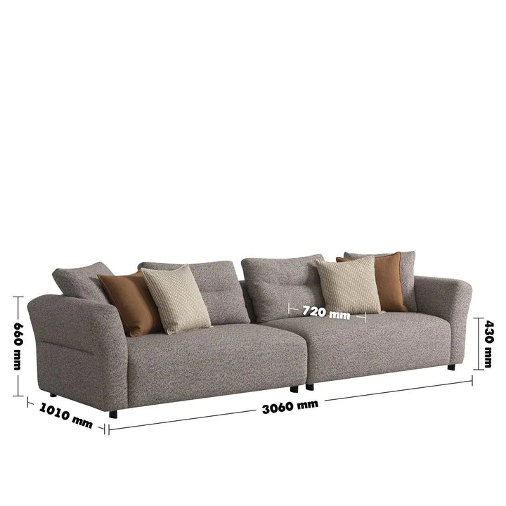 Minimalist Mixed Weave Fabric 4 Seater Sofa GLIDER