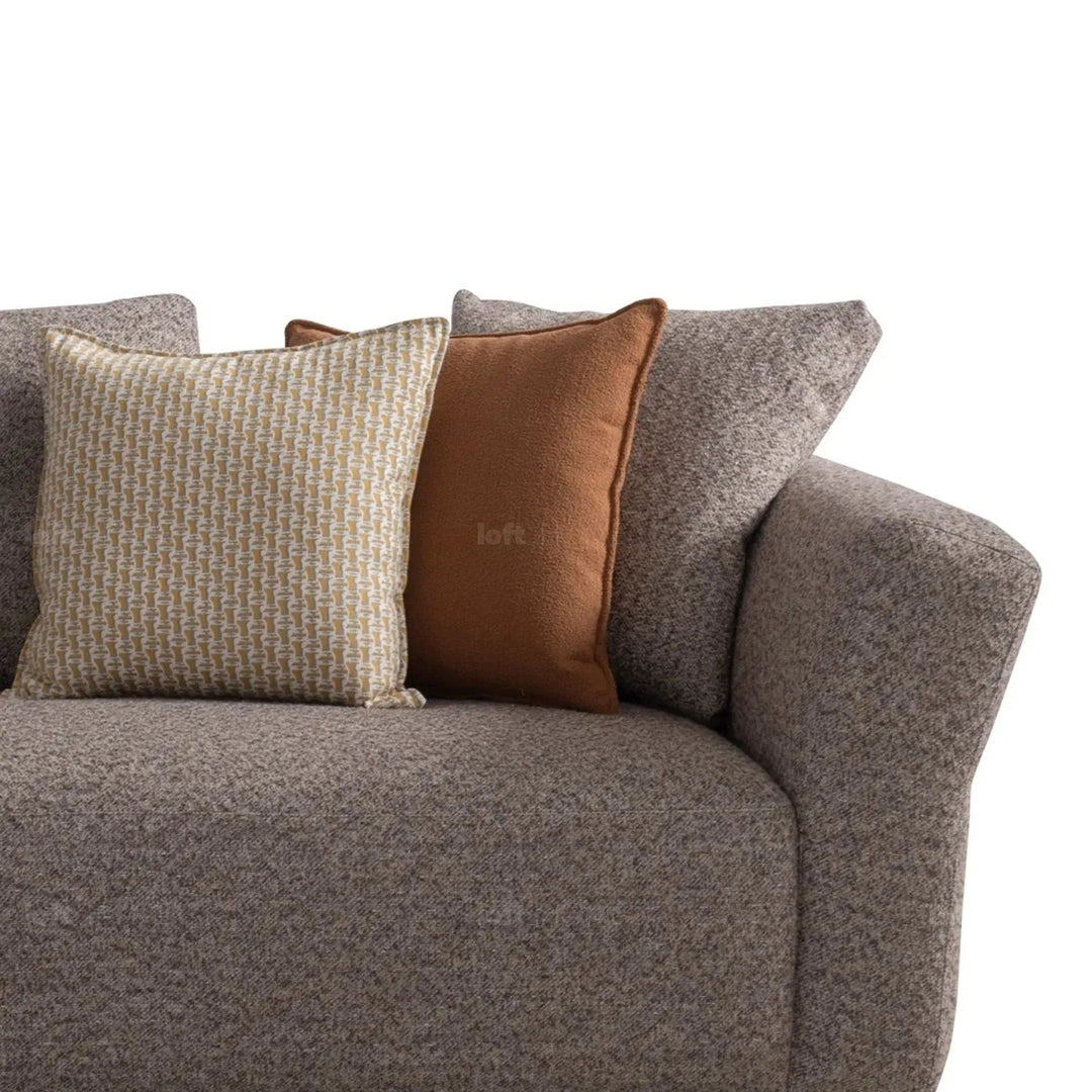 Minimalist mixed weave fabric 4 seater sofa glider material variants.