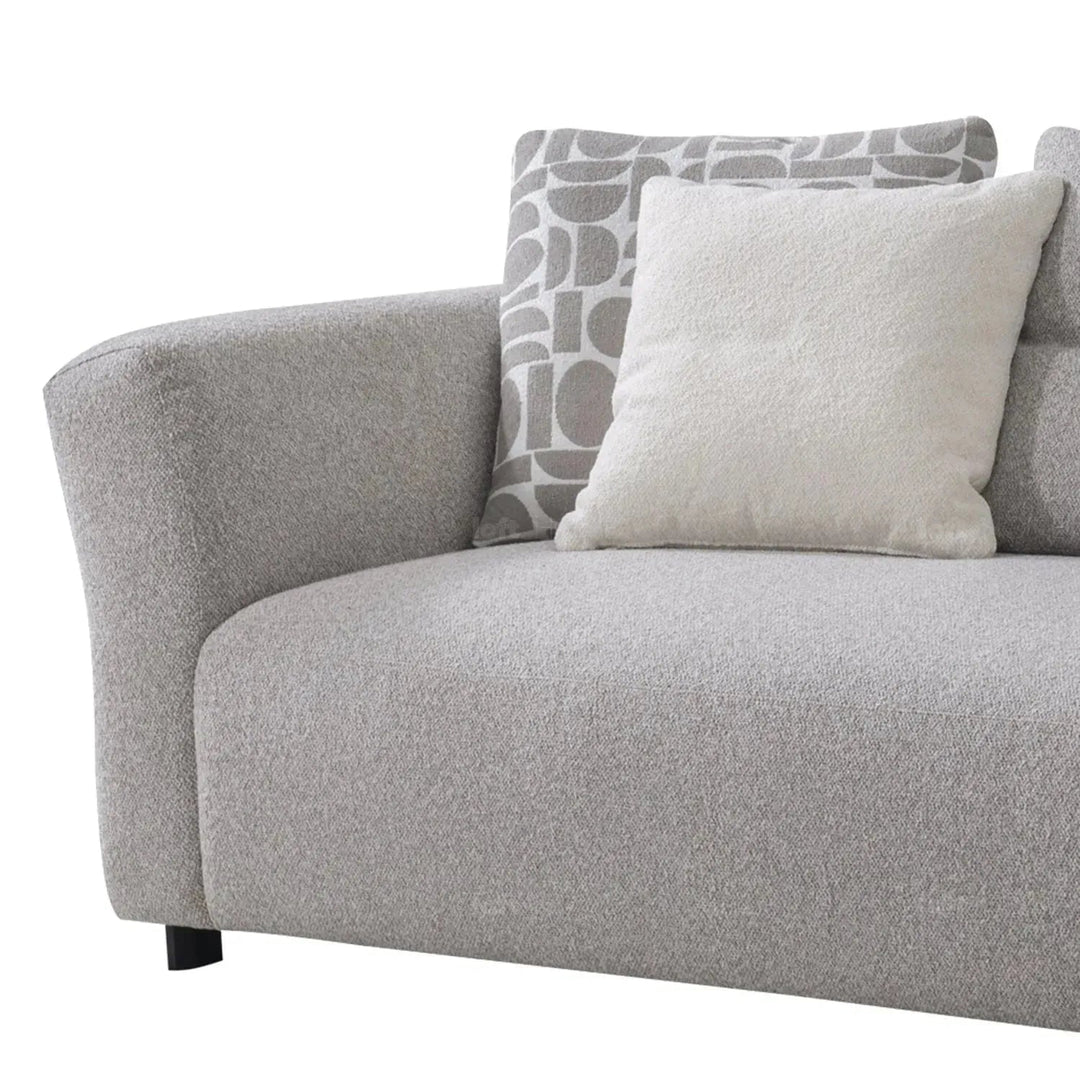 Minimalist mixed weave fabric 4 seater sofa sanctuary in real life style.