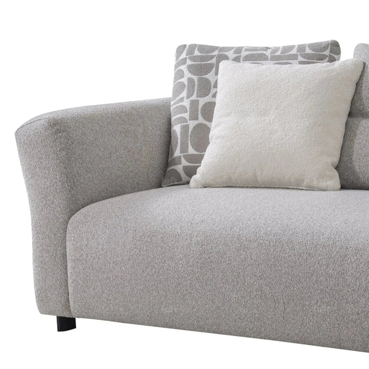Minimalist mixed weave fabric 4 seater sofa sanctuary in real life style.