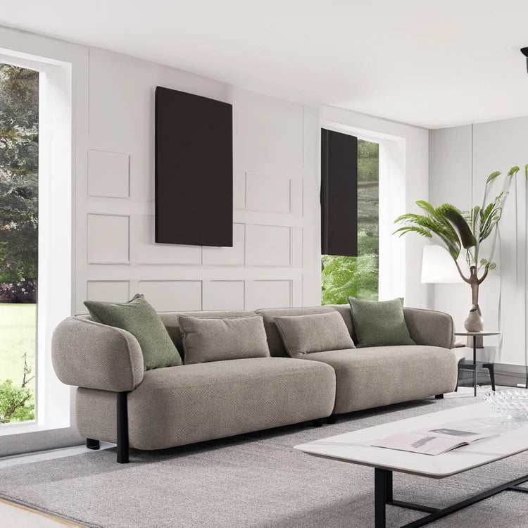 Modern Mixed Weave Fabric 4 Seater Sofa VISTA Good to Know Preview-1
