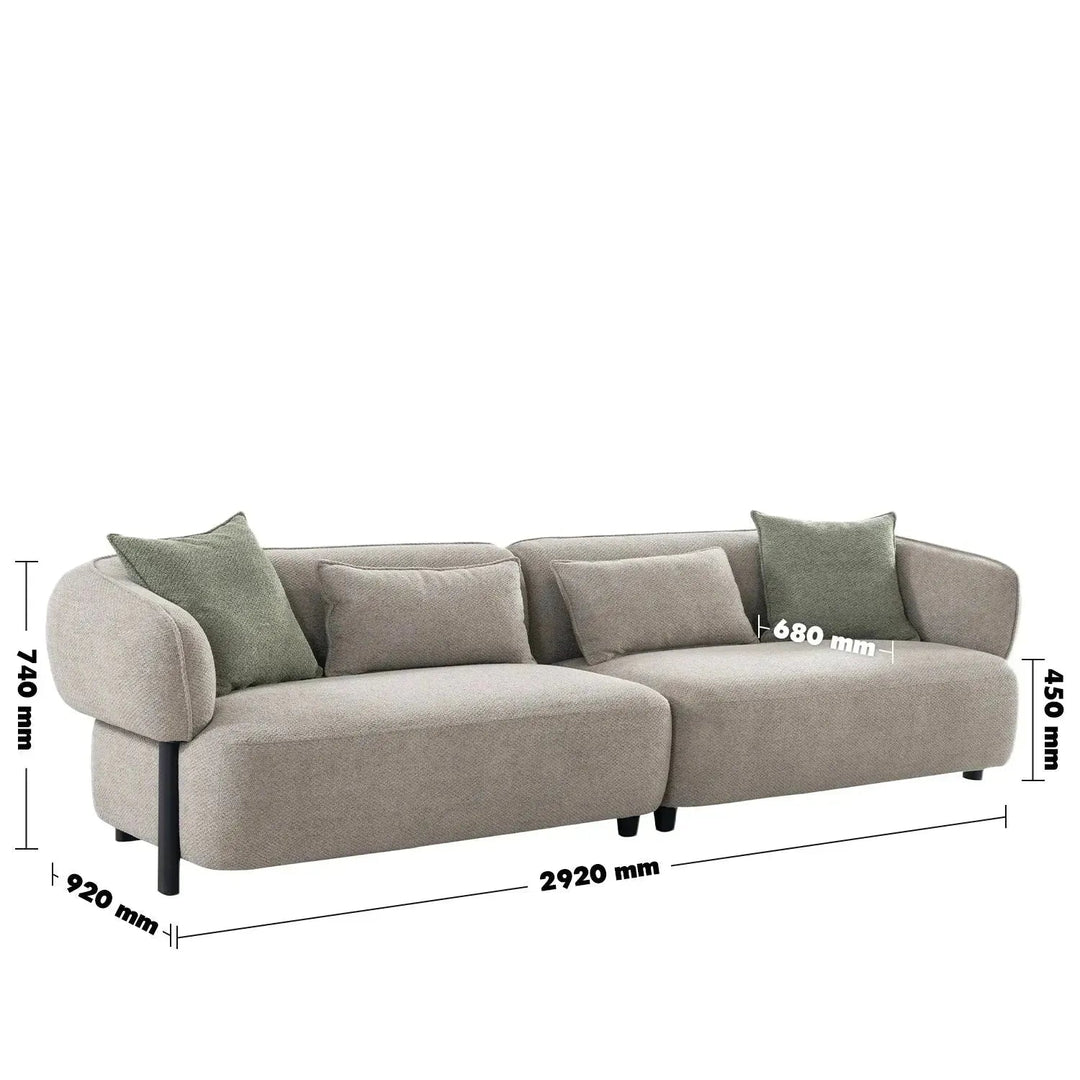 Modern Mixed Weave Fabric 4 Seater Sofa VISTA