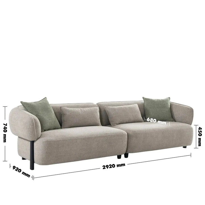 Modern Mixed Weave Fabric 4 Seater Sofa VISTA