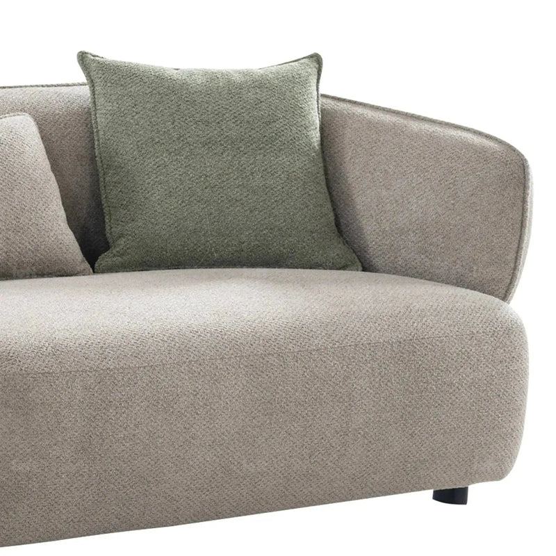 Modern mixed weave fabric 4 seater sofa vista in details.