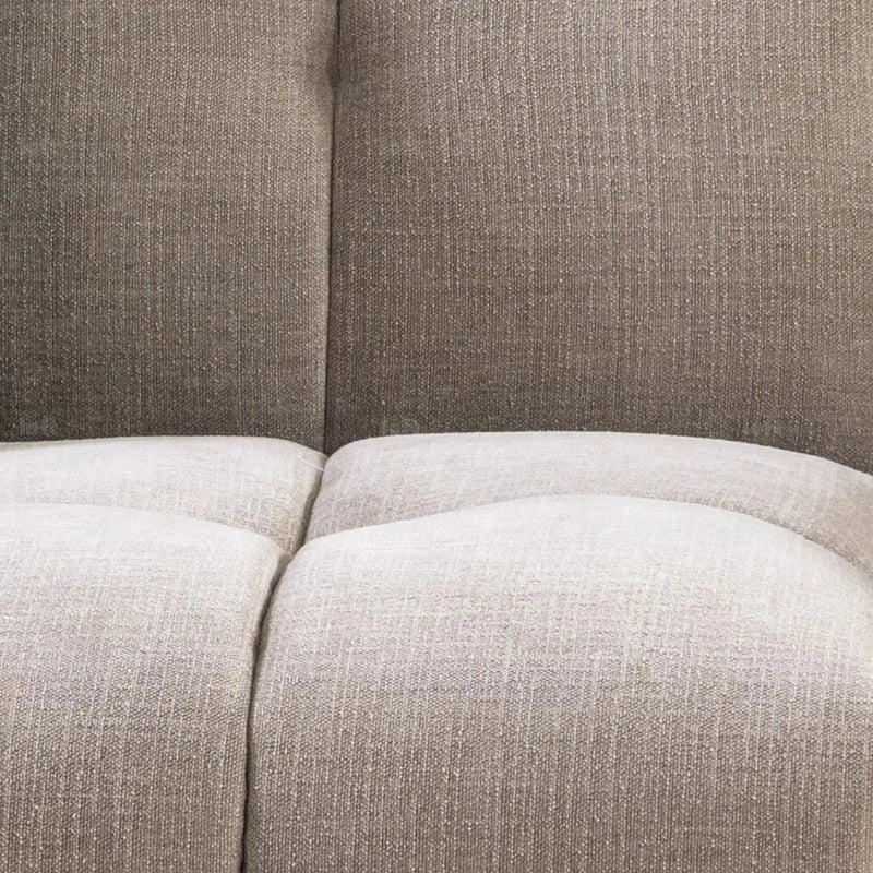 Modern mixed weave fabric 7 seater sofa luna in panoramic view.