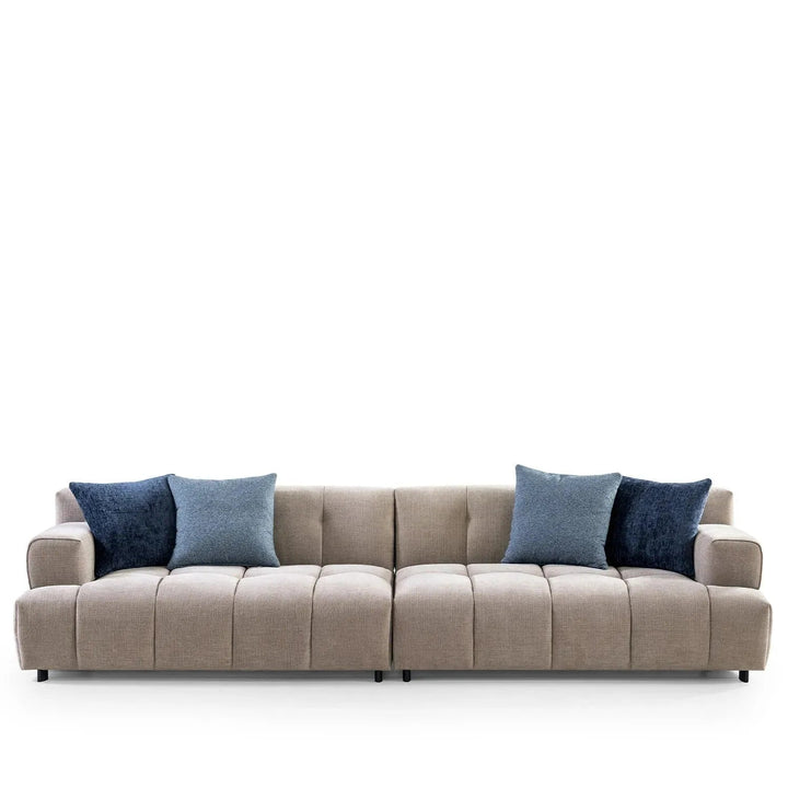 Modern mixed weave fabric 7 seater sofa luna in white background.