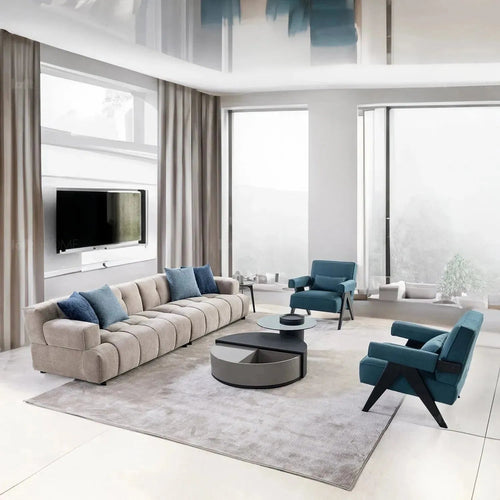 Modern Mixed Weave Fabric 7 Seater Sofa LUNA Good to Know Preview-1