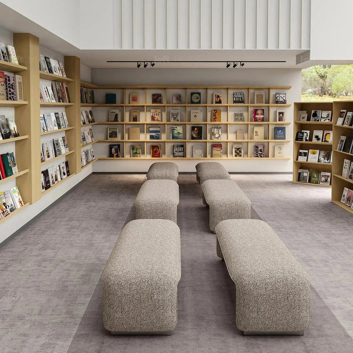 Minimalist Mixed Weave Fabric Dining Bench ELEPHANT