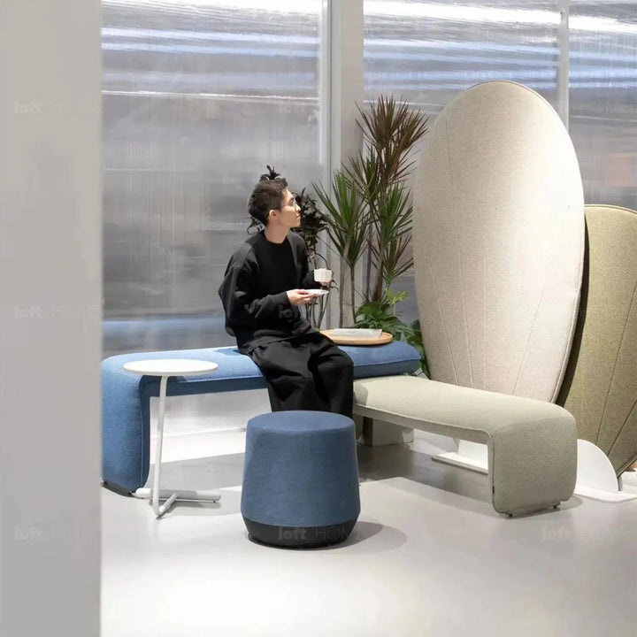 Minimalist Mixed Weave Fabric Dining Bench ELEPHANT