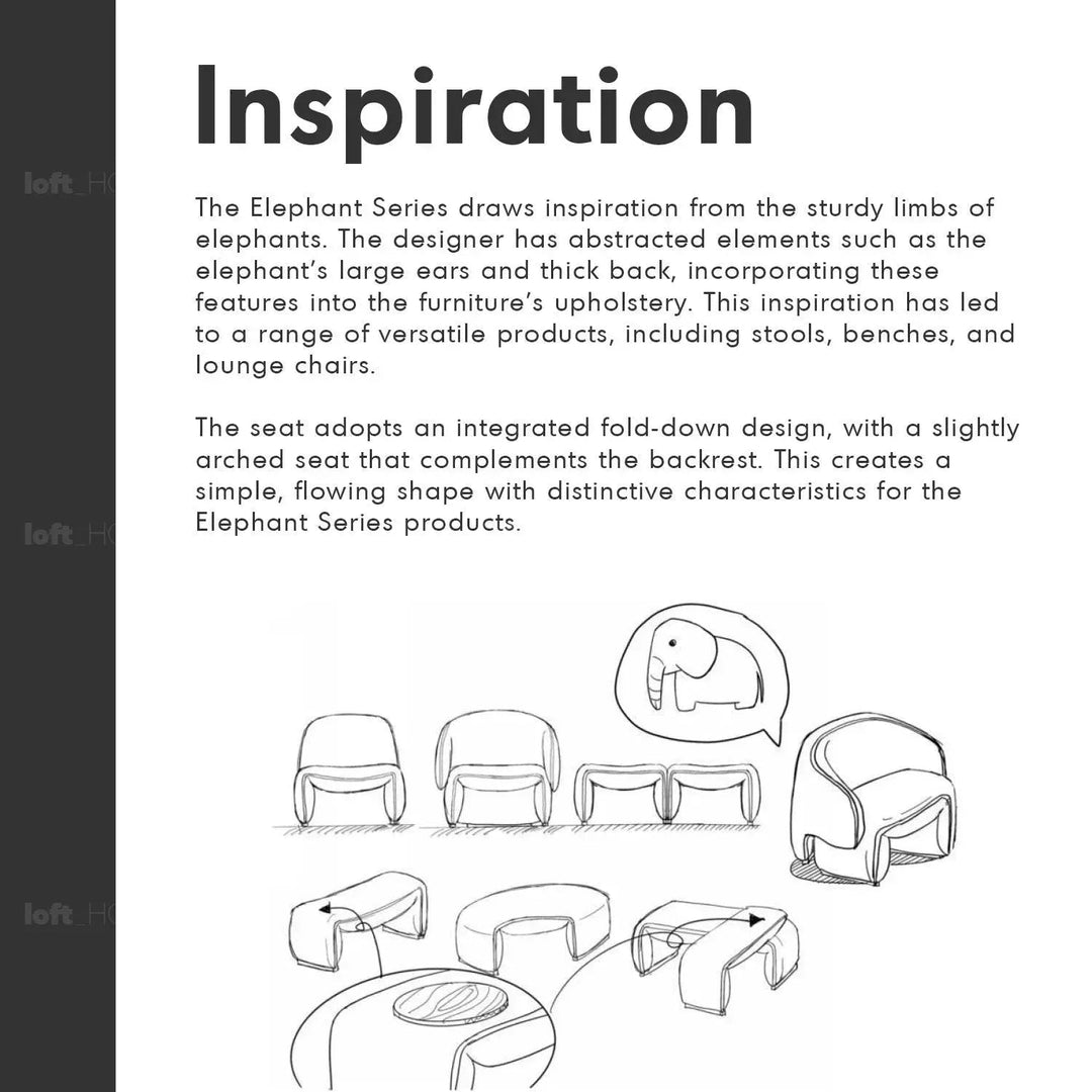 Minimalist Mixed Weave Fabric Dining Bench ELEPHANT