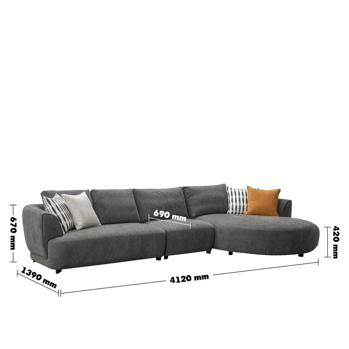 Modern Mixed Weave Fabric L Shape Sectional Sofa ASCE 4+L