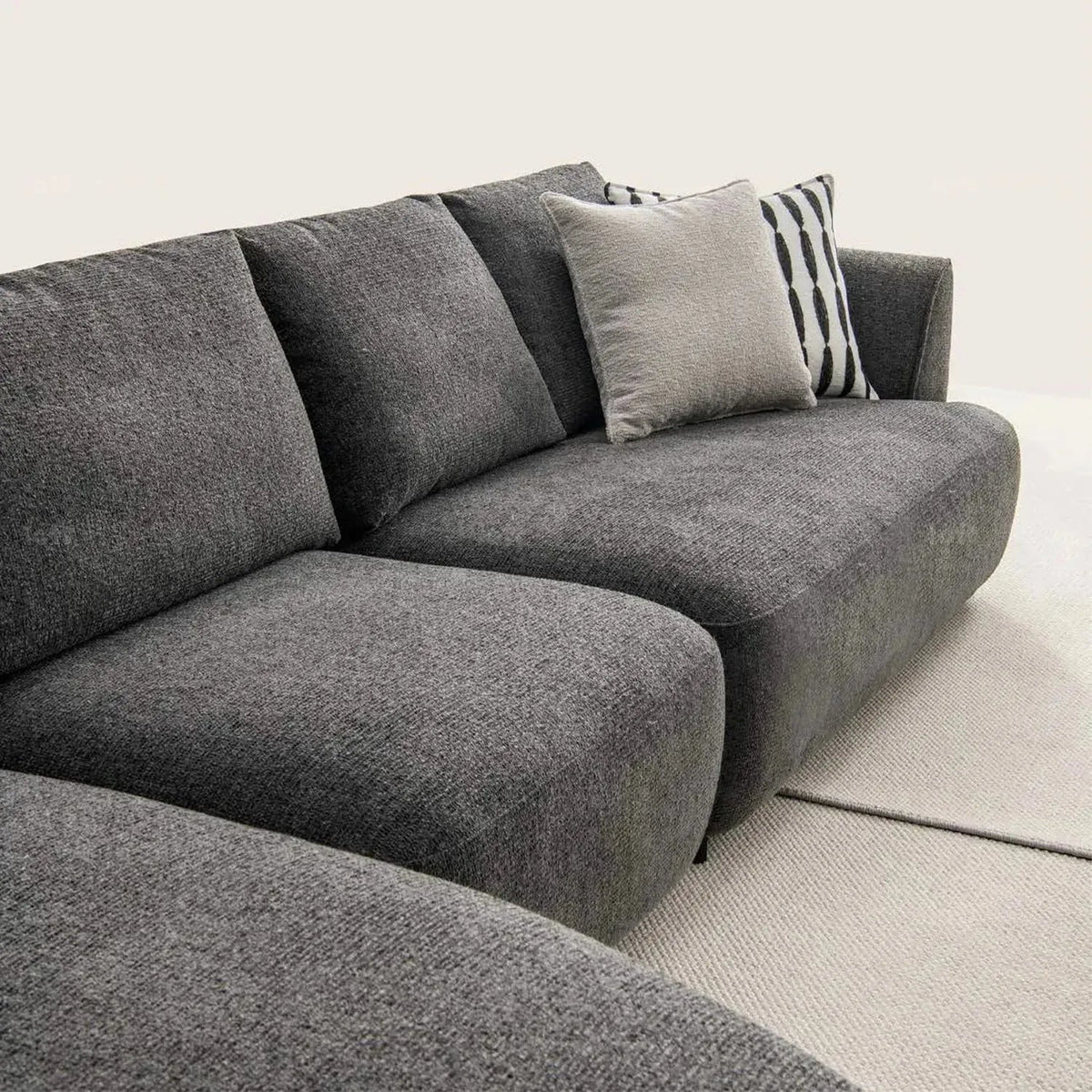 Modern mixed weave fabric l shape sectional sofa asce 4+l material variants.