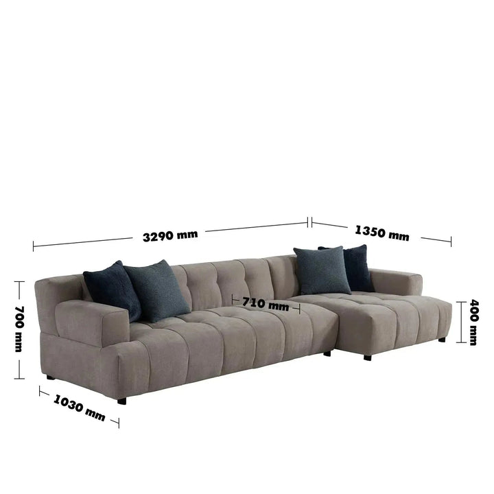 Modern Mixed Weave Fabric L Shape Sectional Sofa LUNA 3+L