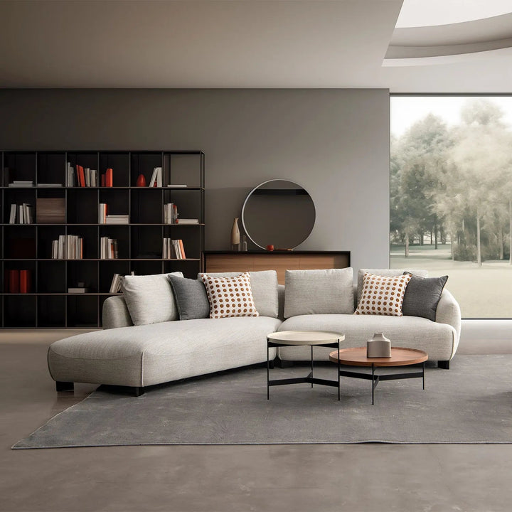 Modern Mixed Weave Fabric L Shape Sectional Sofa REFUGE 3+L