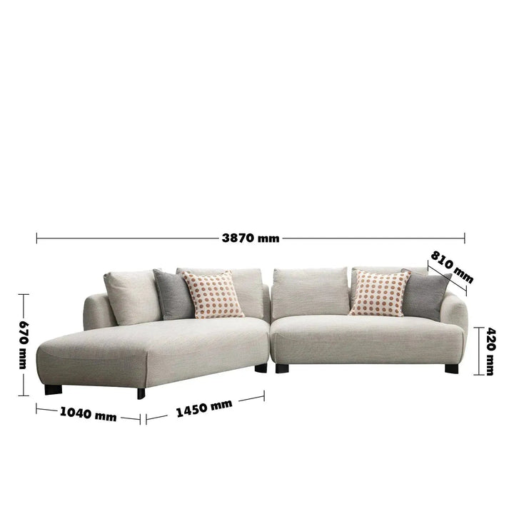 Modern Mixed Weave Fabric L Shape Sectional Sofa REFUGE 3+L