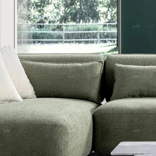 Modern Mixed Weave Fabric L Shape Sectional Sofa PLUSH 3+L Good to Know Preview-1