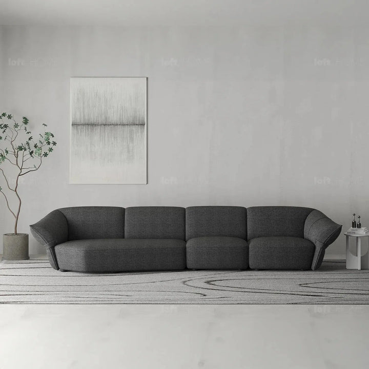 Modern mixed weave fabric modular armless 1 seater sofa petals detail 1.