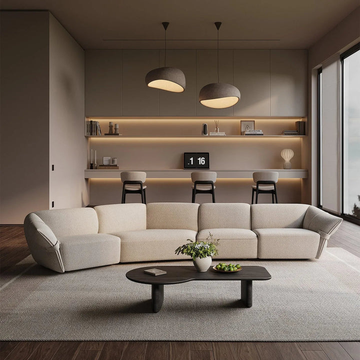 Modern mixed weave fabric modular armless 1 seater sofa petals primary product view.