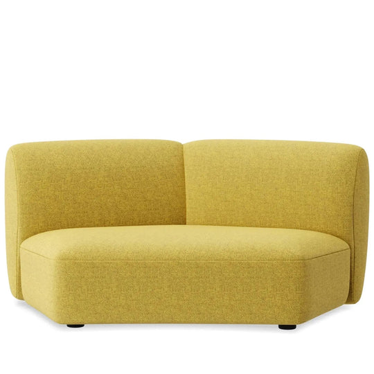 Modern mixed weave fabric modular armless 2 seater sofa petals in white background.