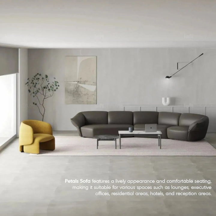 Modern Mixed Weave Fabric Modular Armless 2 Seater Sofa PETALS