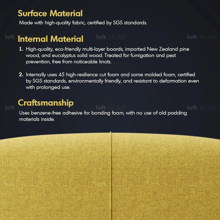 Modern Mixed Weave Fabric Modular Armless 2 Seater Sofa PETALS