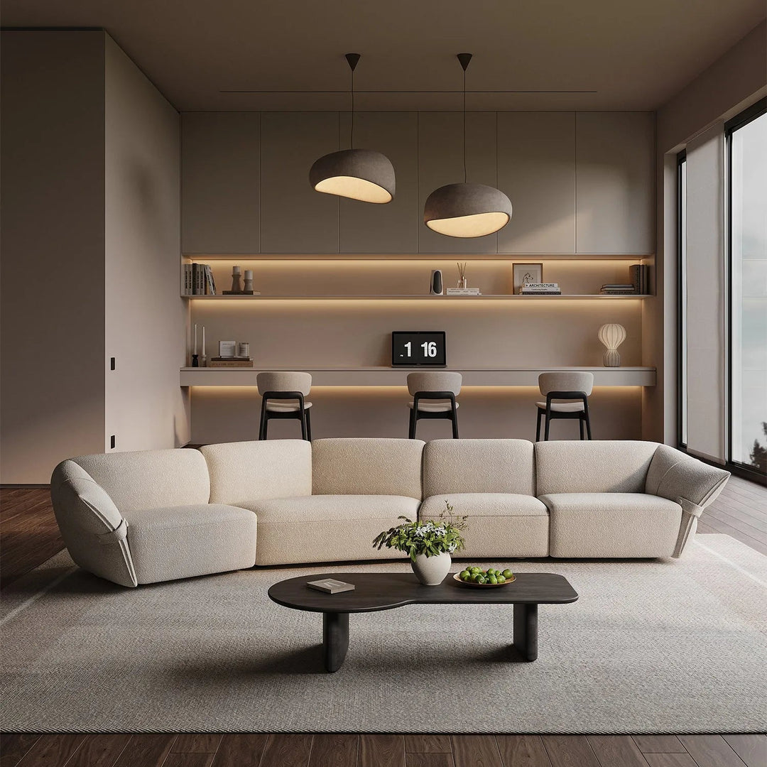 Modern Mixed Weave Fabric Modular Armless 2 Seater Sofa PETALS