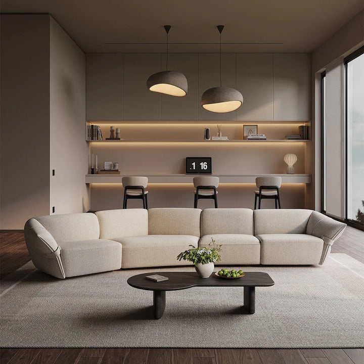 Modern Mixed Weave Fabric Modular Armless 2 Seater Sofa PETALS