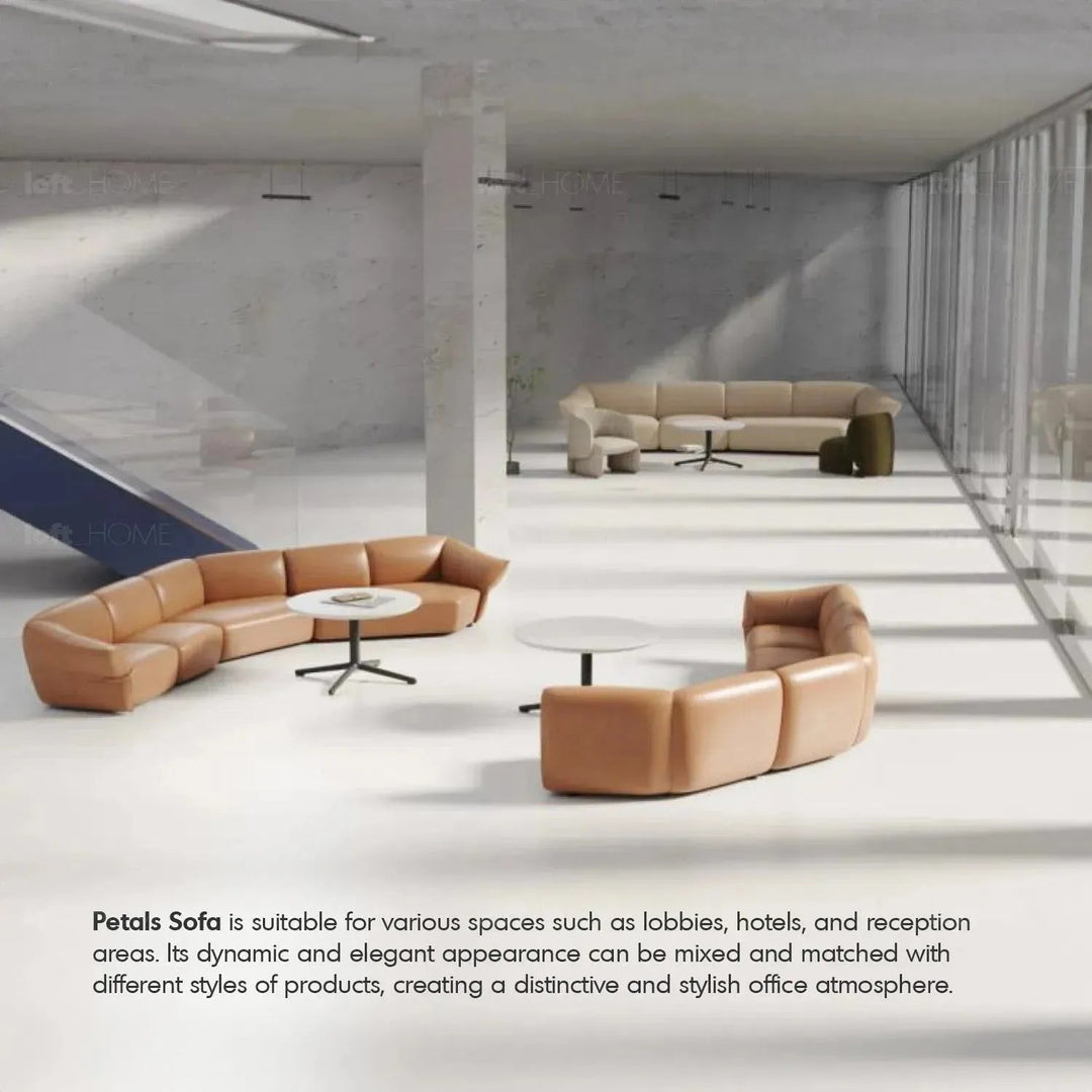 Modern Mixed Weave Fabric Modular Chaise Sofa PETALS