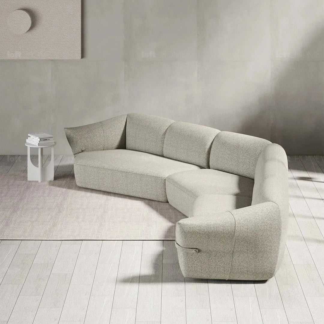 Modern mixed weave fabric modular chaise sofa petals situational feels.