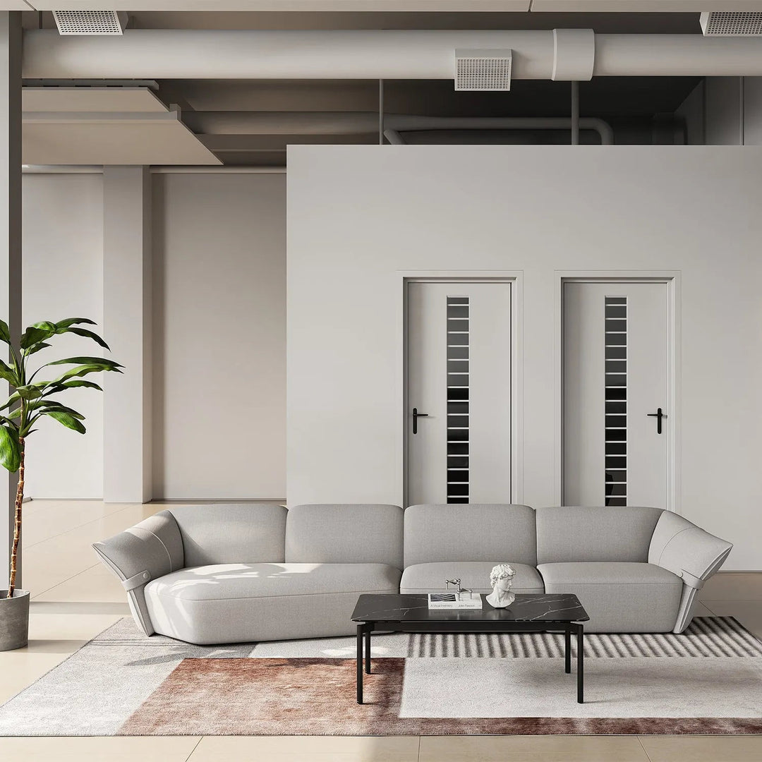 Modern Mixed Weave Fabric Modular Chaise Sofa PETALS