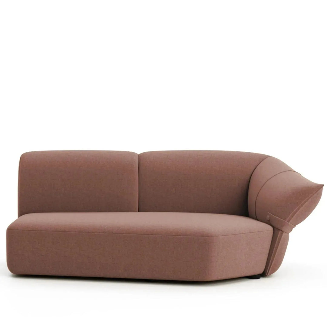 Modern mixed weave fabric modular chaise sofa petals detail 15.