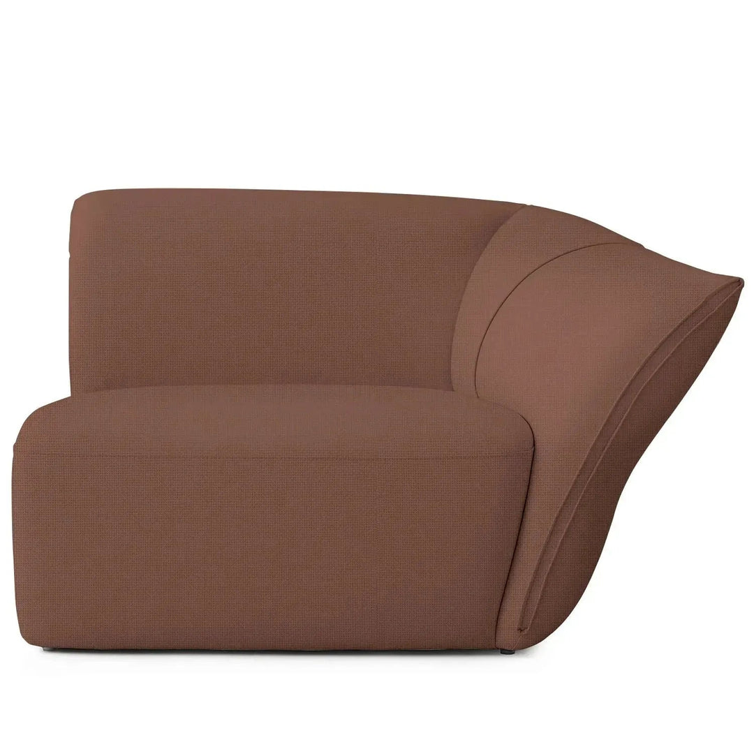 Modern mixed weave fabric modular corner 1 seater sofa petals detail 8.