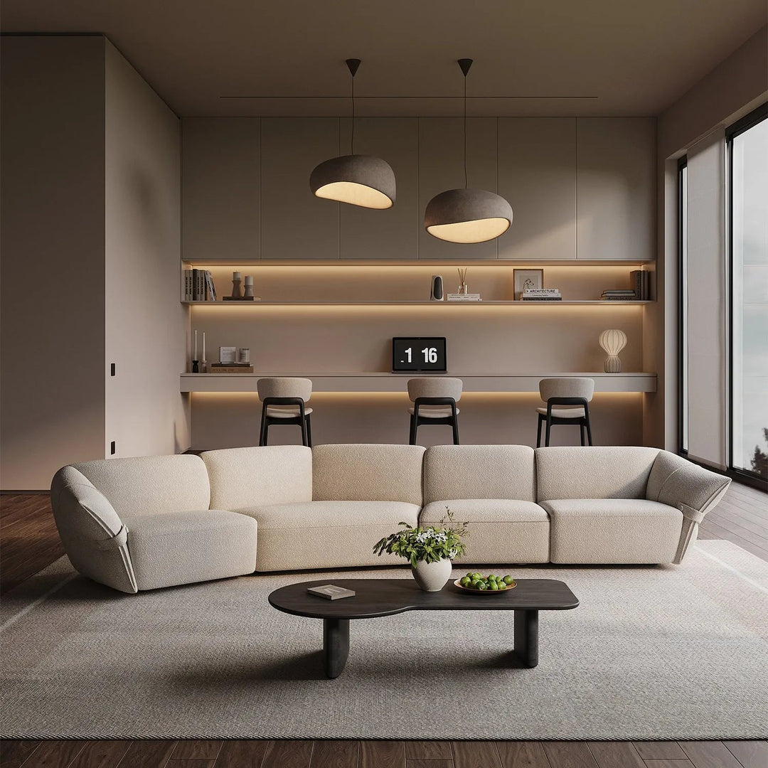 Modern mixed weave fabric modular corner 1 seater sofa petals primary product view.