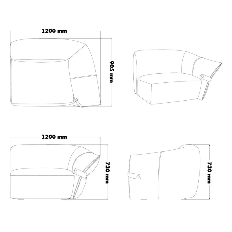 Modern mixed weave fabric modular corner 1 seater sofa petals size charts.