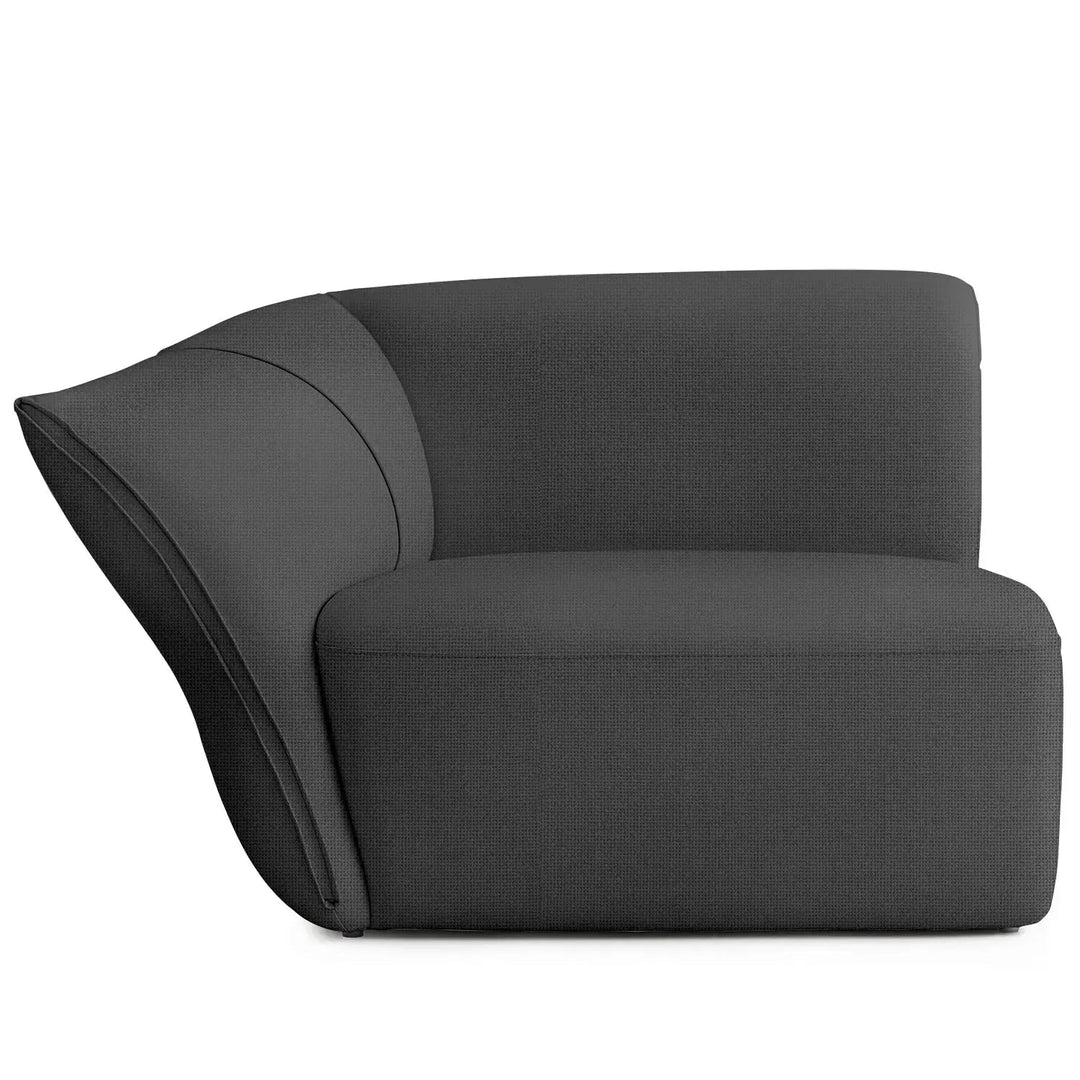 Modern mixed weave fabric modular corner 1 seater sofa petals detail 19.