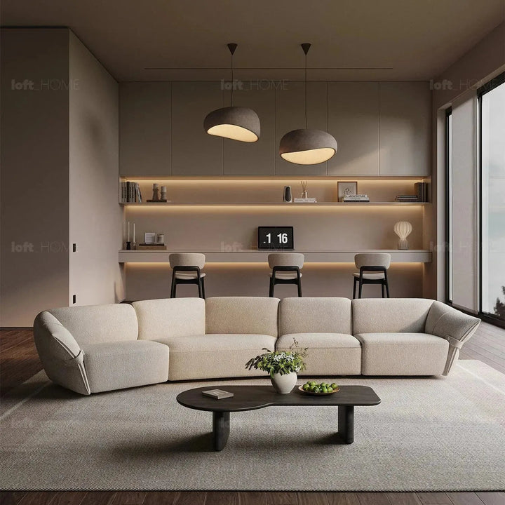 Modern mixed weave fabric modular corner 2 seater sofa petals conceptual design.