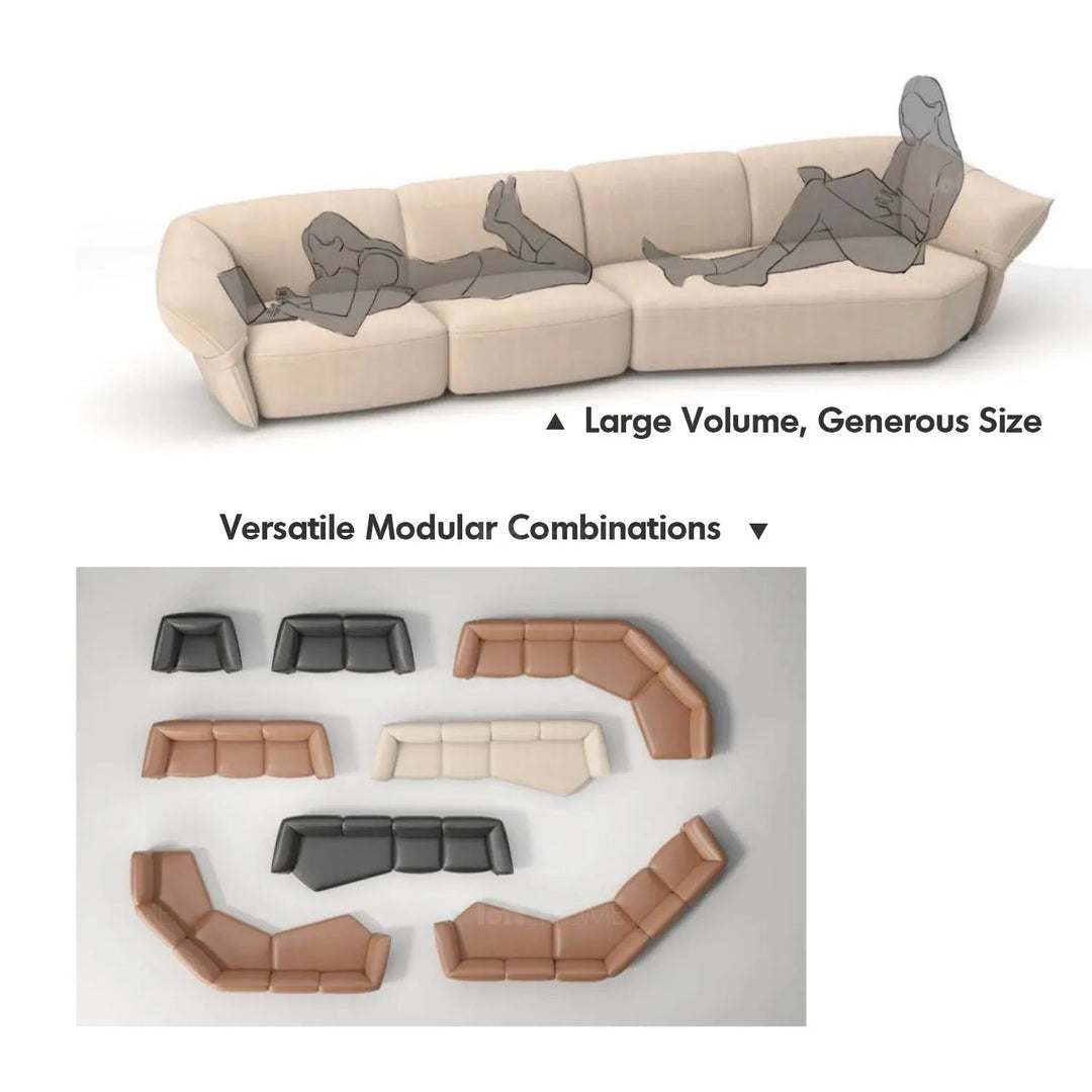 Modern Mixed Weave Fabric Modular Corner 2 Seater Sofa PETALS